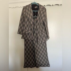 Vintage 70s Plaid high waisted wide leg pant suit